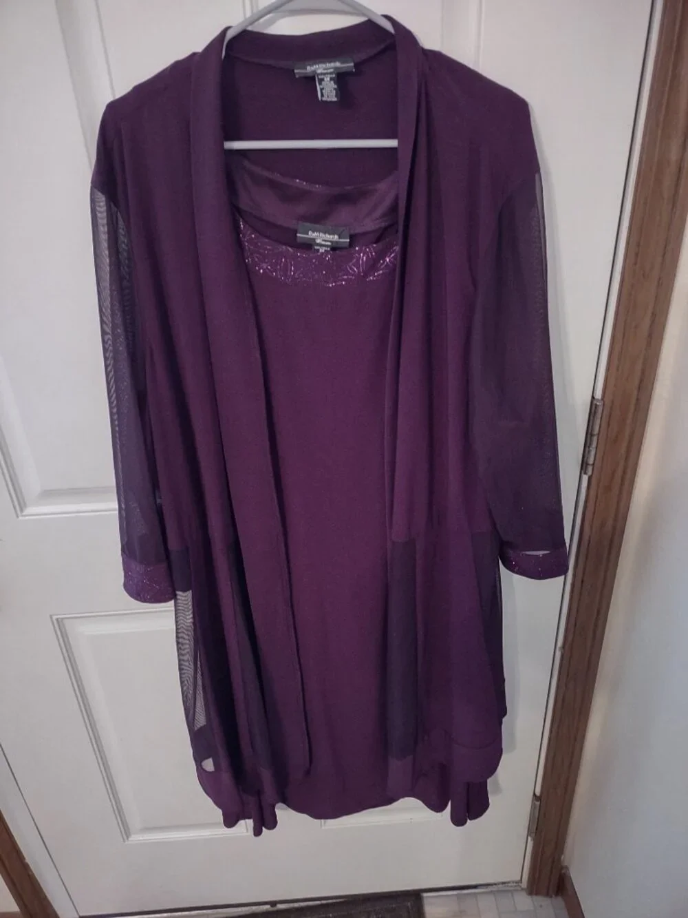 Plum 2 Piece Jacket Dress by R & M Richards - Picture 1 of 4